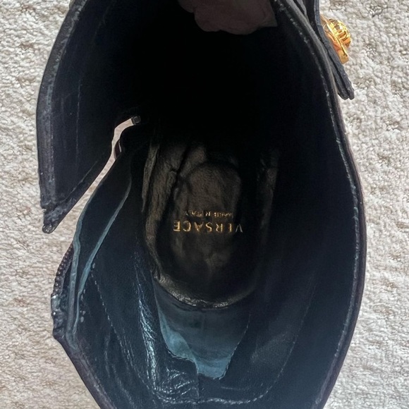 Versace triple platform heel booties Medusa gold hardware sexy iconic rare boots - Picture 9 of 10